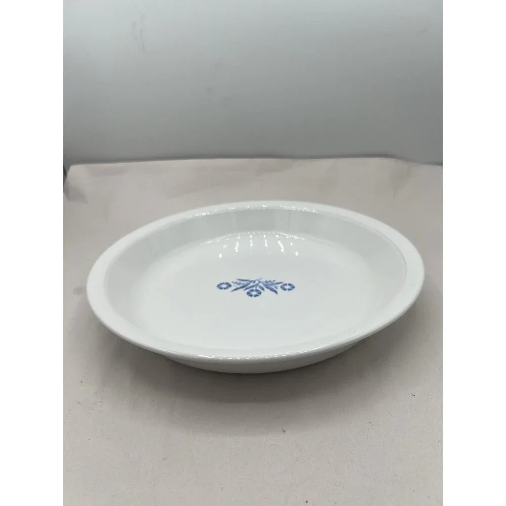 Vintage Corning Ware Blue Cornflower 9.75 in Pie Plate Baking Dish P-309 USA